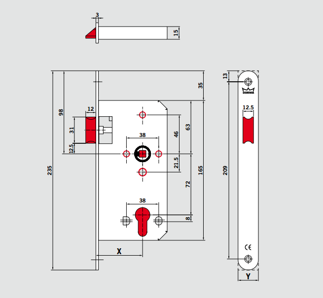 Dormakaba 389 Mortise Passage Lock - Image 2