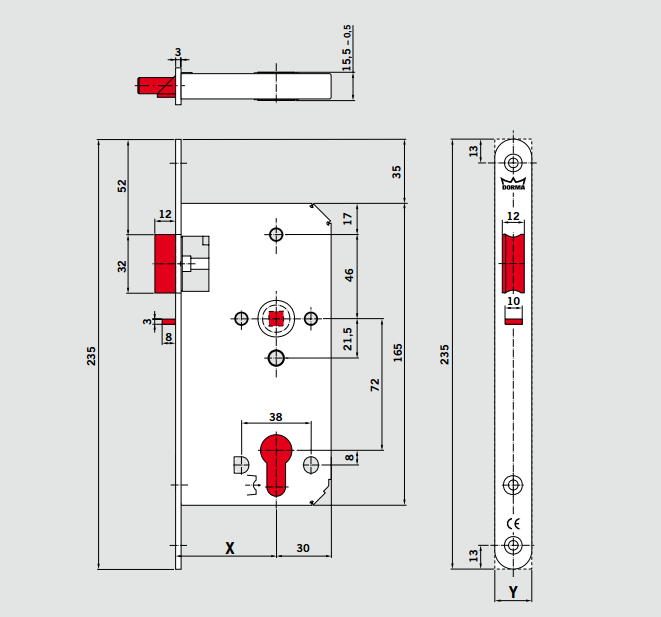 Dormakaba 393 Mortise Classroom Function Lock - Image 2