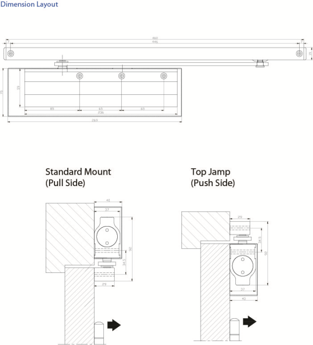 Atena 760 (2-4) High Efficiency Exposed Door Closer with Slide Arm & Cover - Image 2