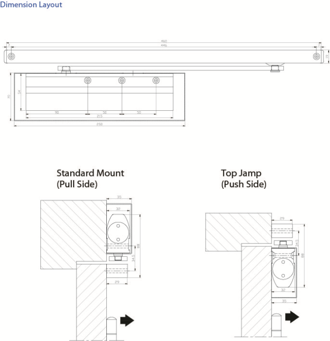 Atena 820 (2-4) High Efficiency Exposed Door Closer with Slide Arm & Cover - Image 2