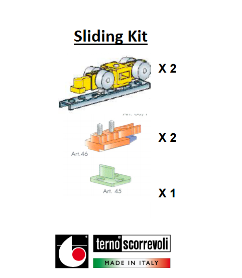 Terno Scorrevoli 100KG Concealed Bracket Sliding Kit - Image 2