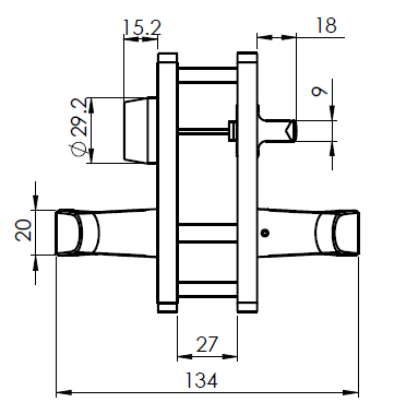 HDB Bedroom Lever Handle Door Lockset - Image 2