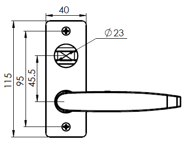 HDB Bedroom Lever Handle Door Lockset - Image 3