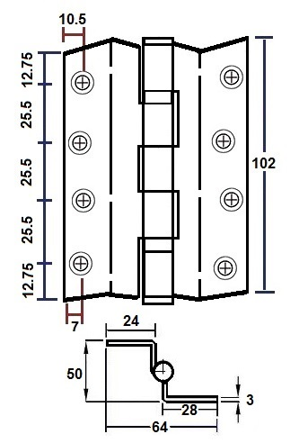 4 INCH Crank Hinge - Image 2