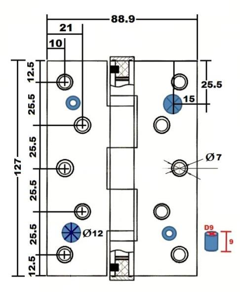 PBS 5 INCH Stainless Steel Security Stud Butt Hinge - Image 2