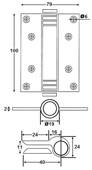 Stainless Steel 4 INCH Single Action Spring Hinge - Image 2