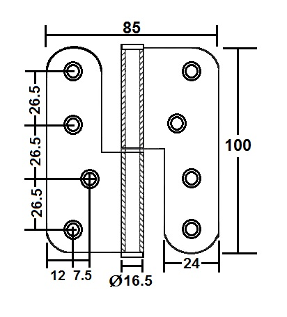 Stainless Steel Rounded Edge Lift Off Hinge - Image 2