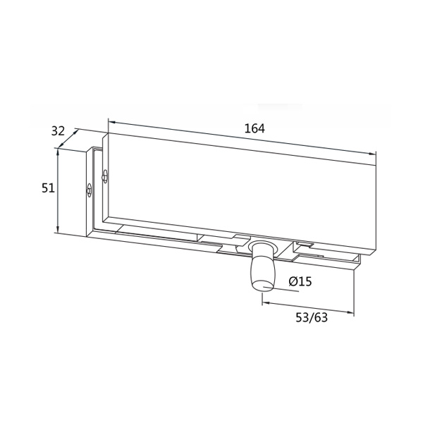 Dormakaba Universal PT 30 Overpanel Patch With Pivot - Image 2