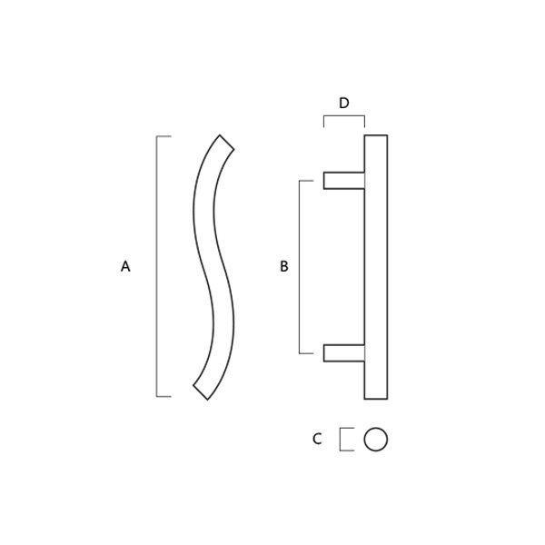 PBS Singapore Stainless Steel Round S Pull Handle - Image 2