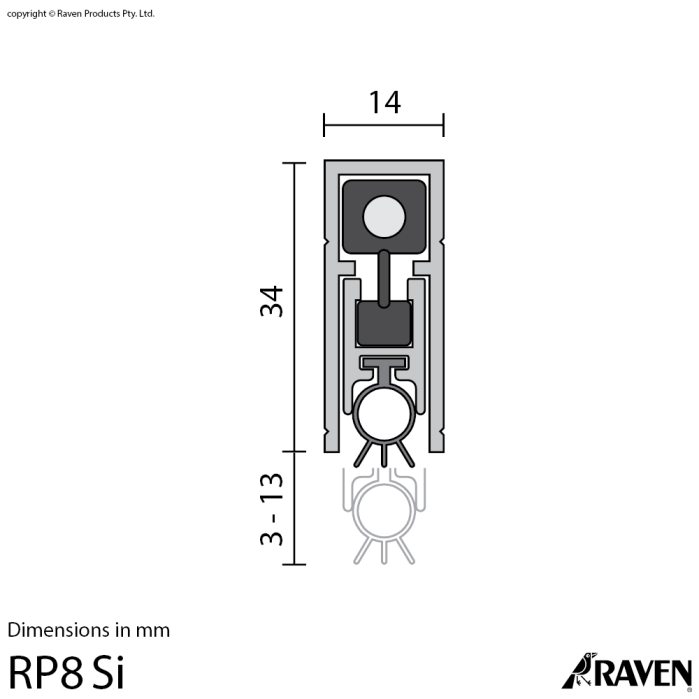 Raven RP8Si Automatic Door Bottom Seal