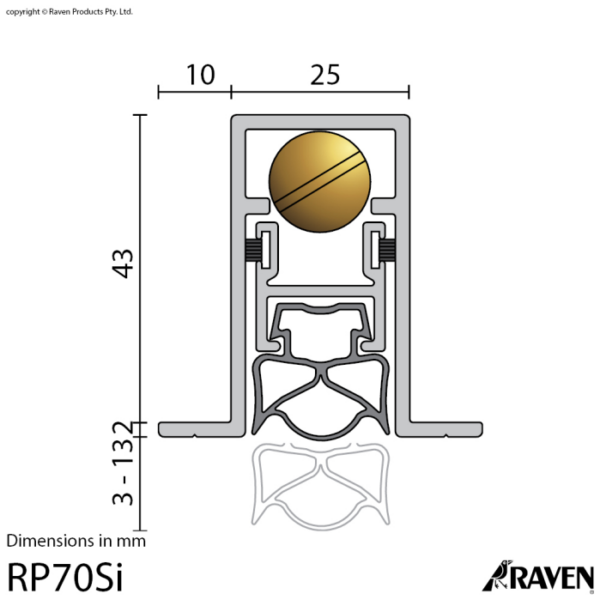 Raven RP70Si Automatic Door Bottom Seal