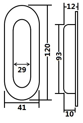 PBS SS Oval Recessed Handle - Image 2