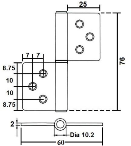 Stainless Steel Lift Off Flag Hinge - Image 2