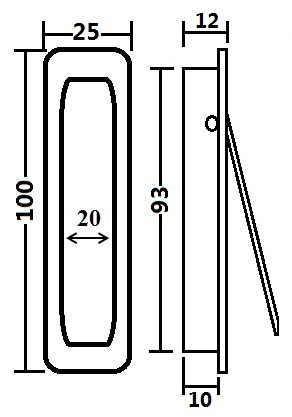 PBS 100mm Sliding Door Edge Pull - Image 2