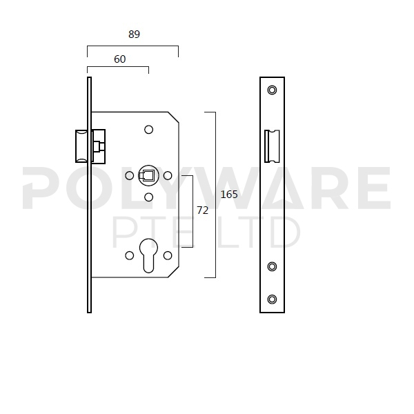 PBS 2000PA Mortise Passage Lock - Image 2