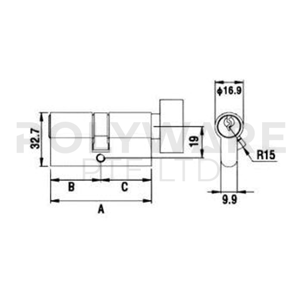 PBS Singapore Key & Thumbturn Cylinder - Image 3