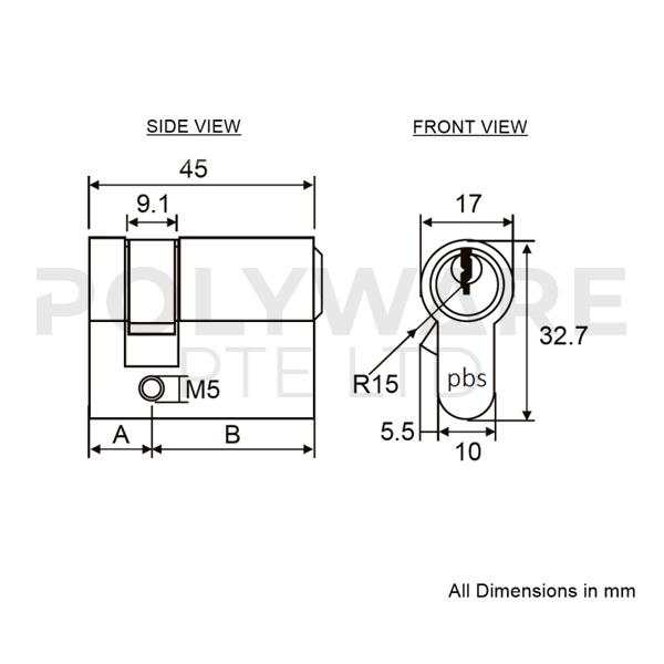 PBS Singapore Half Key Cylinder - Image 3