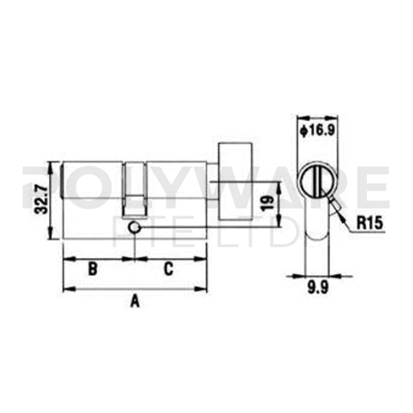 PBS Singapore Privacy Thumbturn Cylinder - Image 3